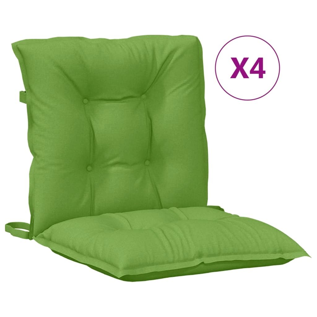 Cuscini Sedia Schiena Bassa 4 pz Verde MÃ©lange 100x50x7 Tessuto