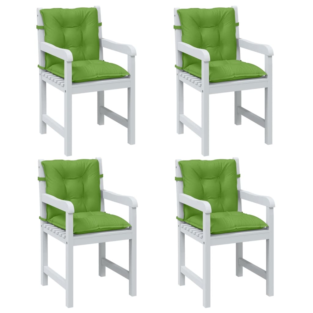 Cuscini Sedia Schiena Bassa 4 pz Verde MÃ©lange 100x50x7 Tessuto