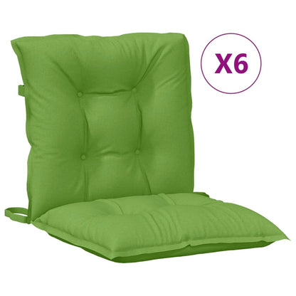 Cuscini Sedia Schiena Bassa 6 pz Verde MÃ©lange 100x50x7 Tessuto