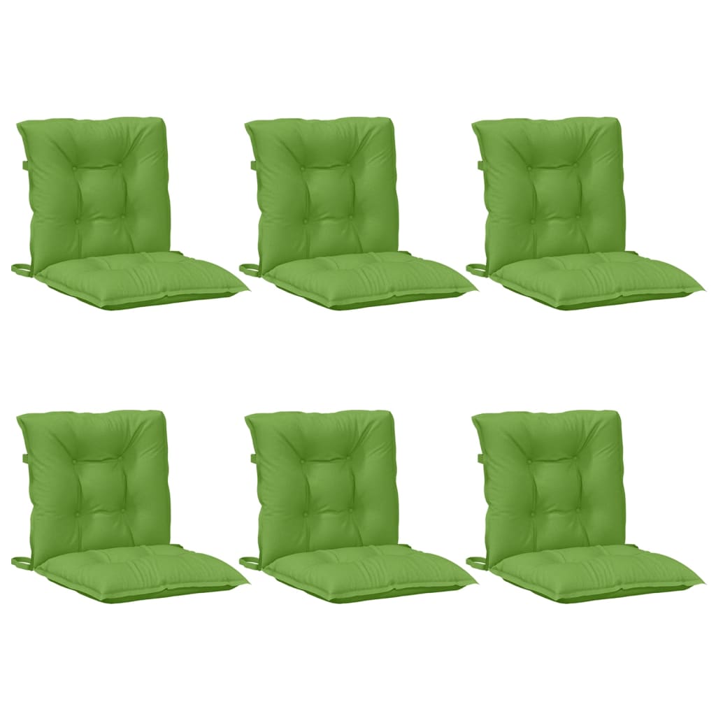 Cuscini Sedia Schiena Bassa 6 pz Verde MÃ©lange 100x50x7 Tessuto