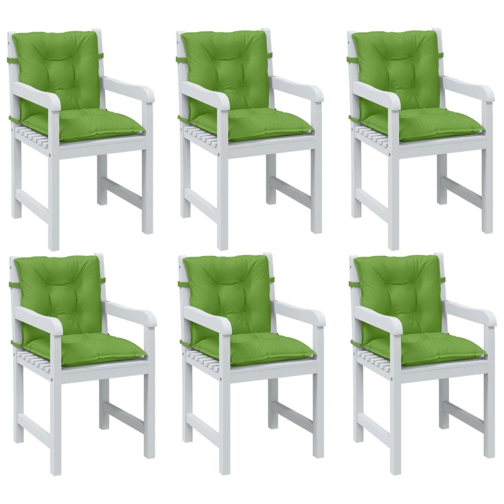Cuscini Sedia Schiena Bassa 6 pz Verde MÃ©lange 100x50x7 Tessuto