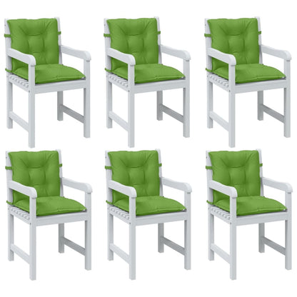 Cuscini Sedia Schiena Bassa 6 pz Verde MÃ©lange 100x50x7 Tessuto