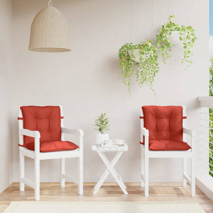 Cuscini Sedia Schiena Bassa 2 pz Rosso MÃƒÂ©lange 100x50x7 Tessuto