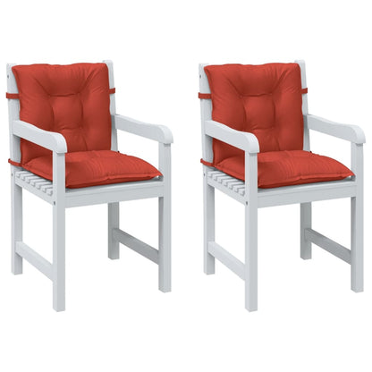 Cuscini Sedia Schiena Bassa 2 pz Rosso MÃƒÂ©lange 100x50x7 Tessuto