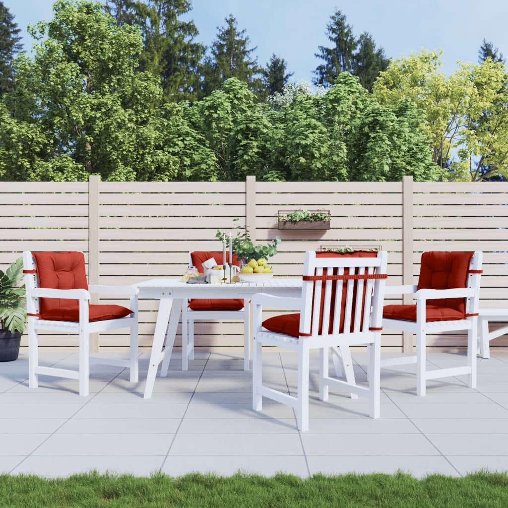 Cuscini Sedia Schiena Bassa 4 pz Rosso MÃƒÂ©lange 100x50x7 Tessuto
