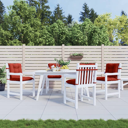 Cuscini Sedia Schiena Bassa 4 pz Rosso MÃƒÂ©lange 100x50x7 Tessuto
