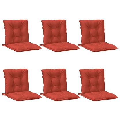Cuscini Sedia Schiena Bassa 6 pz Rosso MÃ©lange 100x50x7 Tessuto