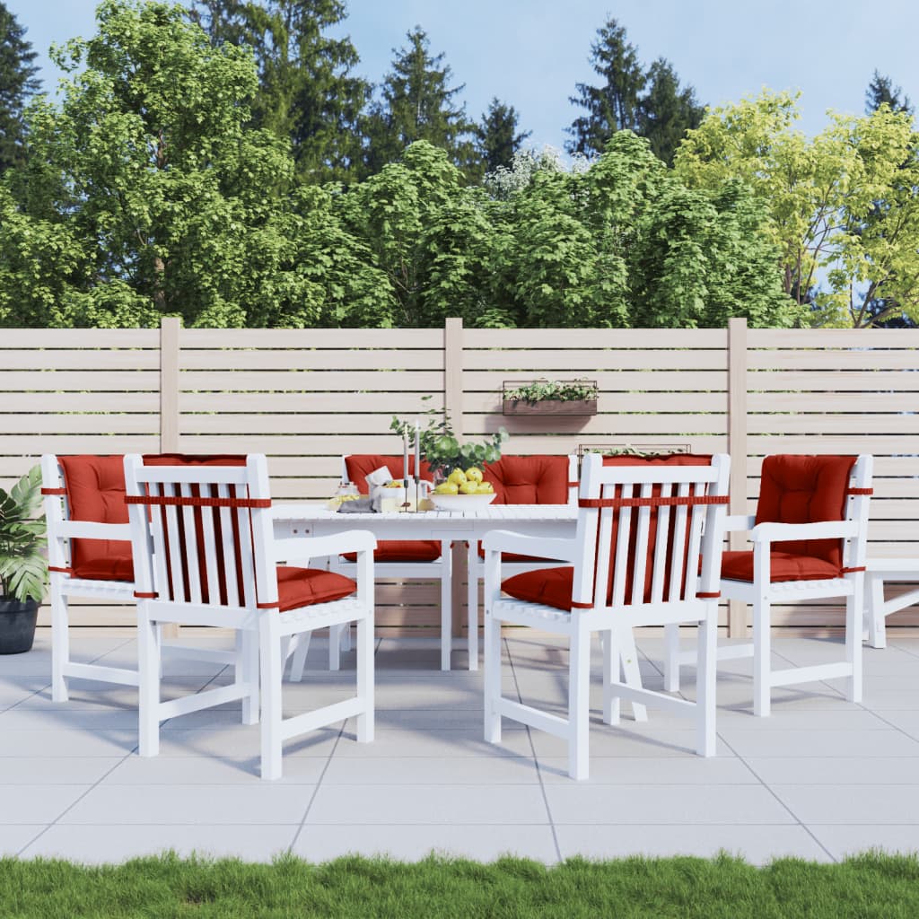 Cuscini Sedia Schiena Bassa 6 pz Rosso MÃ©lange 100x50x7 Tessuto
