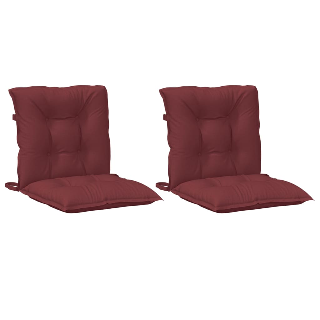 Cuscini Sedia Schiena Bassa 2 pz Rosso Vino MÃ©lange Tessuto