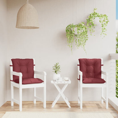 Cuscini Sedia Schiena Bassa 2 pz Rosso Vino MÃ©lange Tessuto