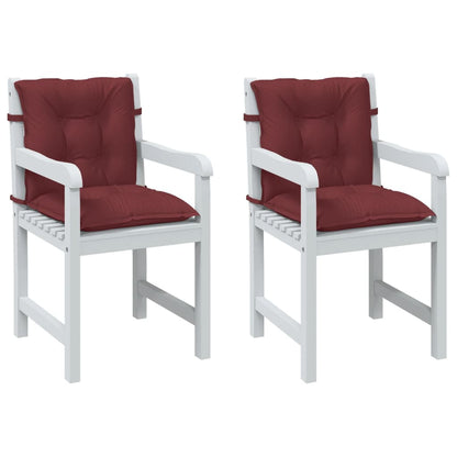 Cuscini Sedia Schiena Bassa 2 pz Rosso Vino MÃ©lange Tessuto