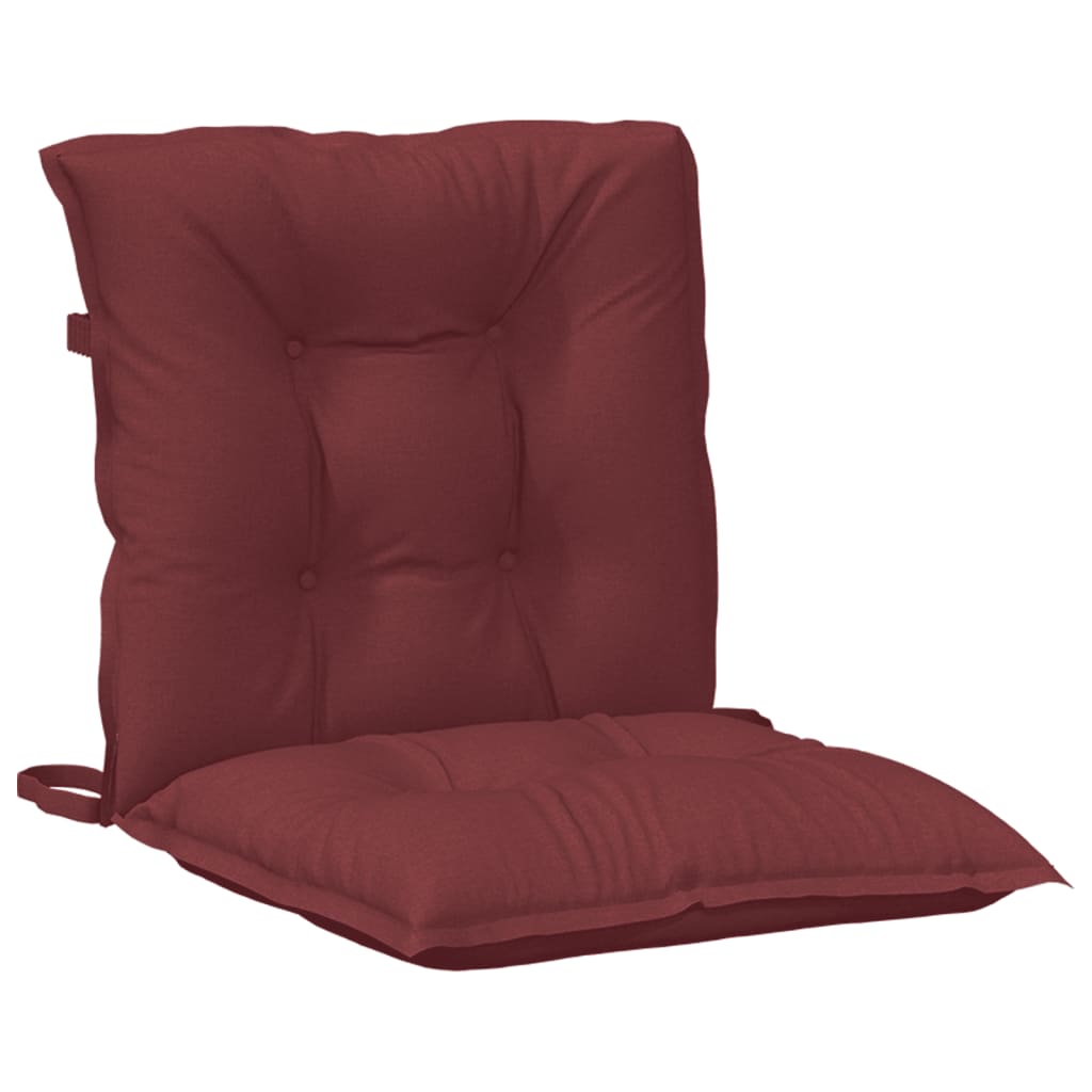 Cuscini Sedia Schiena Bassa 4 pz Rosso Vino MÃƒÂ©lange Tessuto