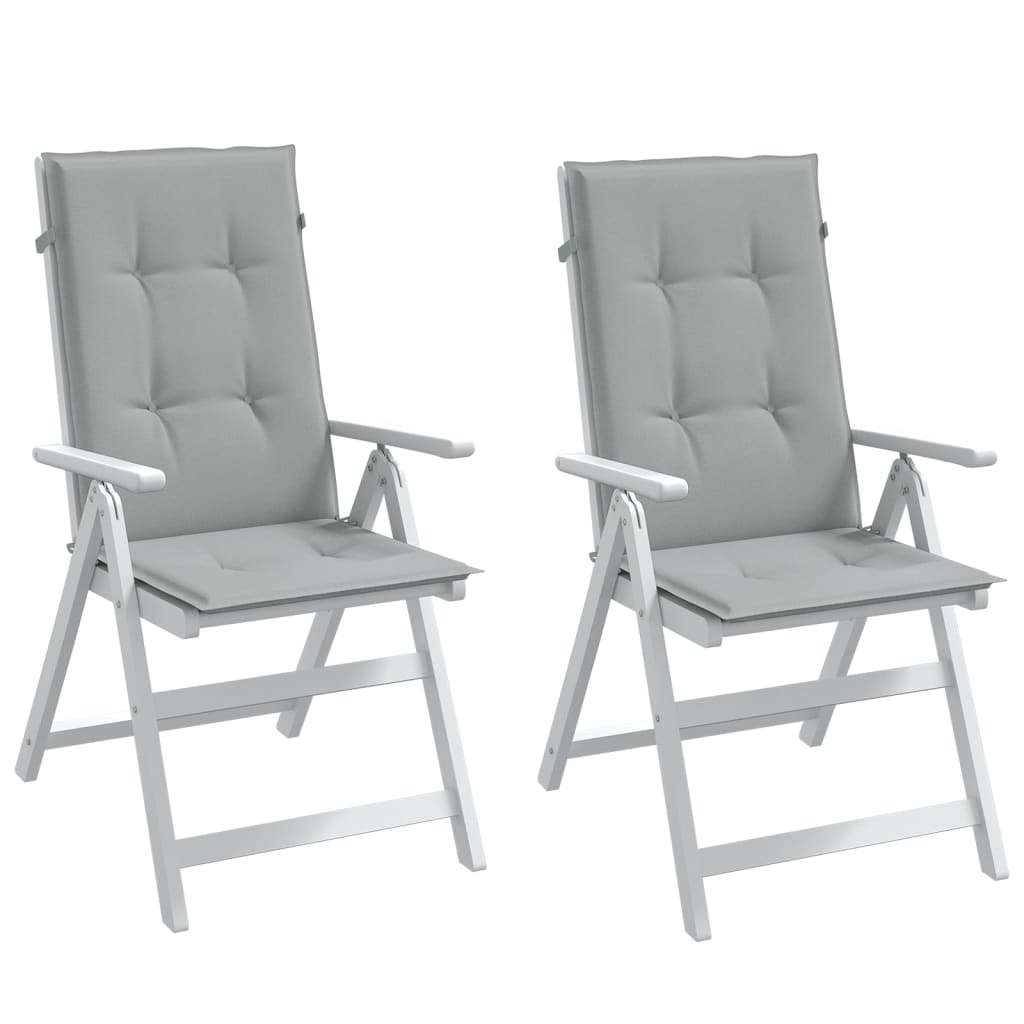 Cuscini Sedia Schiena Alta 2 Grigio MÃ©lange 120x50x4 Tessuto