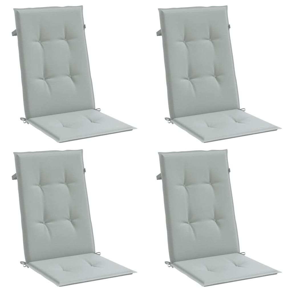 Cuscini Sedia Schiena Alta 4 Grigio MÃ©lange 120x50x4 Tessuto