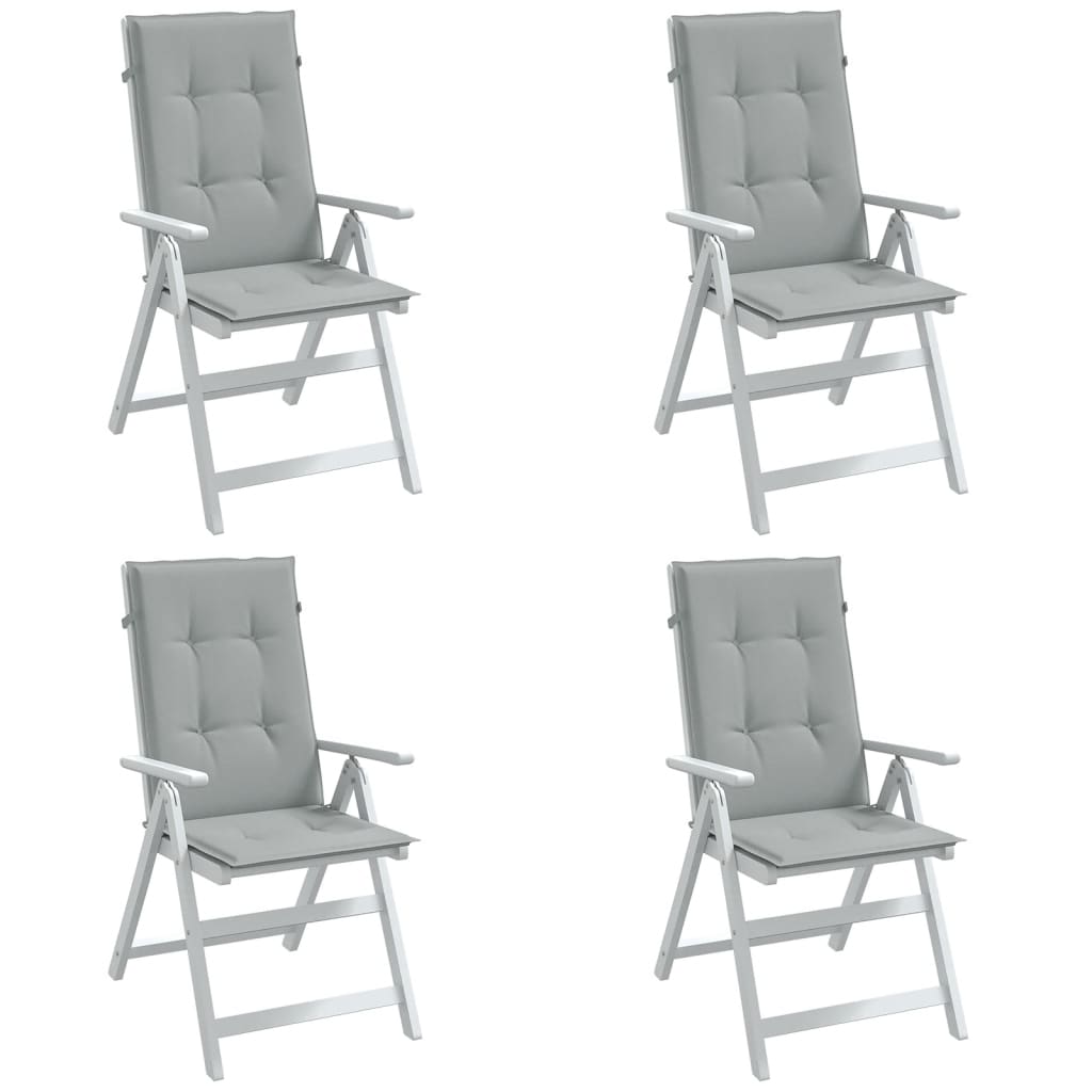 Cuscini Sedia Schiena Alta 4 Grigio MÃ©lange 120x50x4 Tessuto