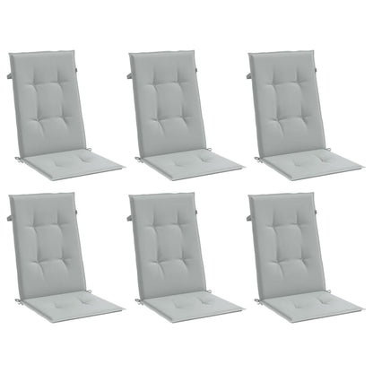 Cuscini Sedia Schiena Alta 6 Grigio MÃ©lange 120x50x4 Tessuto