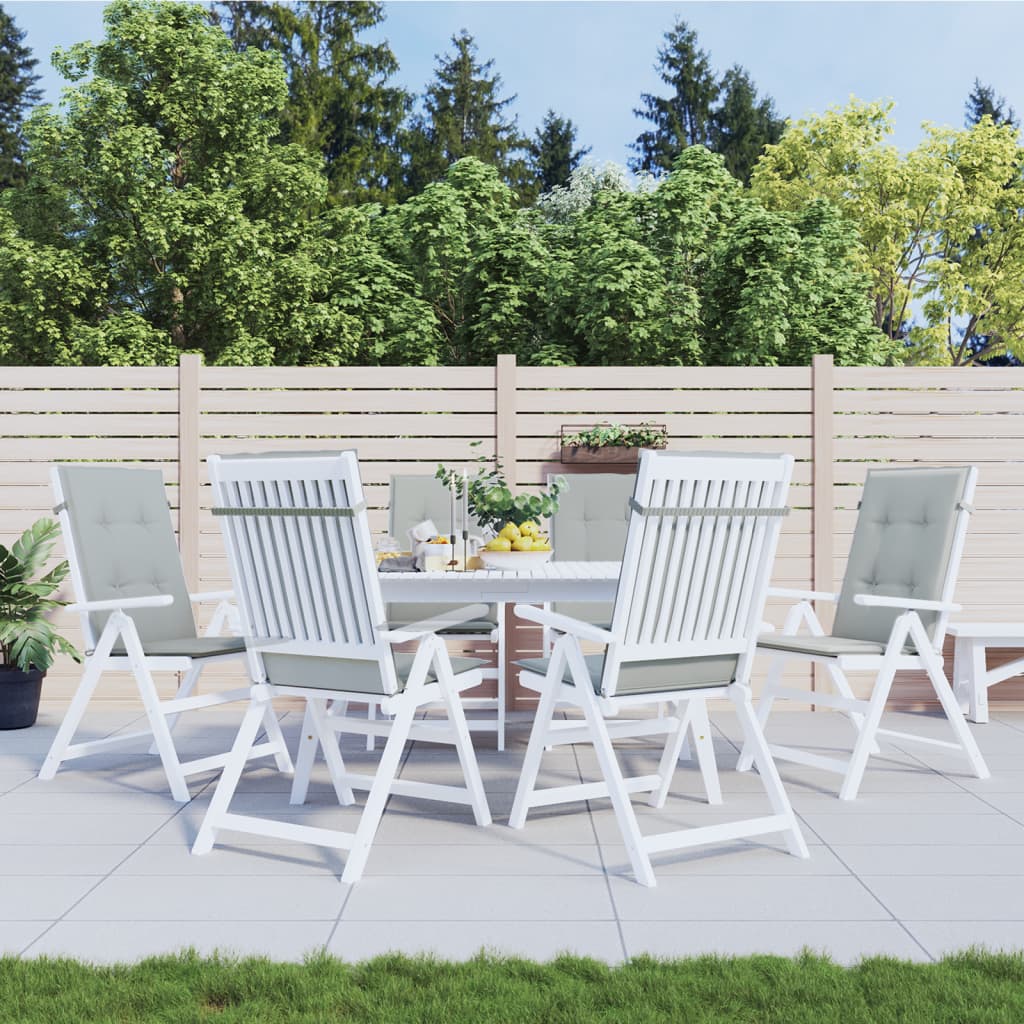 Cuscini Sedia Schiena Alta 6 Grigio MÃ©lange 120x50x4 Tessuto