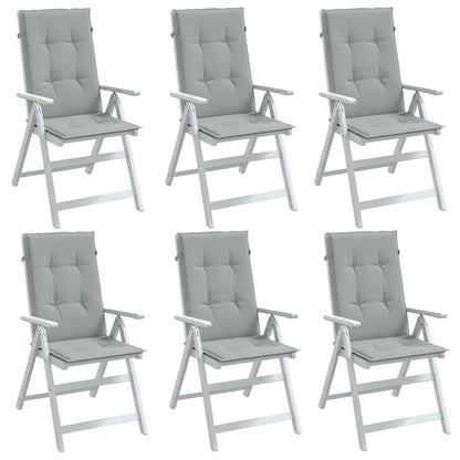Cuscini Sedia Schiena Alta 6 Grigio MÃ©lange 120x50x4 Tessuto