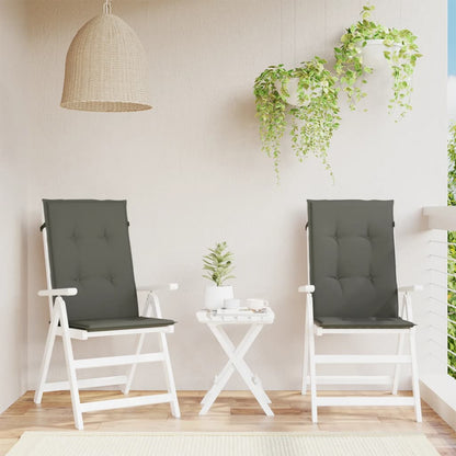 Cuscini Sedia Schiena Alta 2 Grigio MÃ©lange 120x50x4 Tessuto