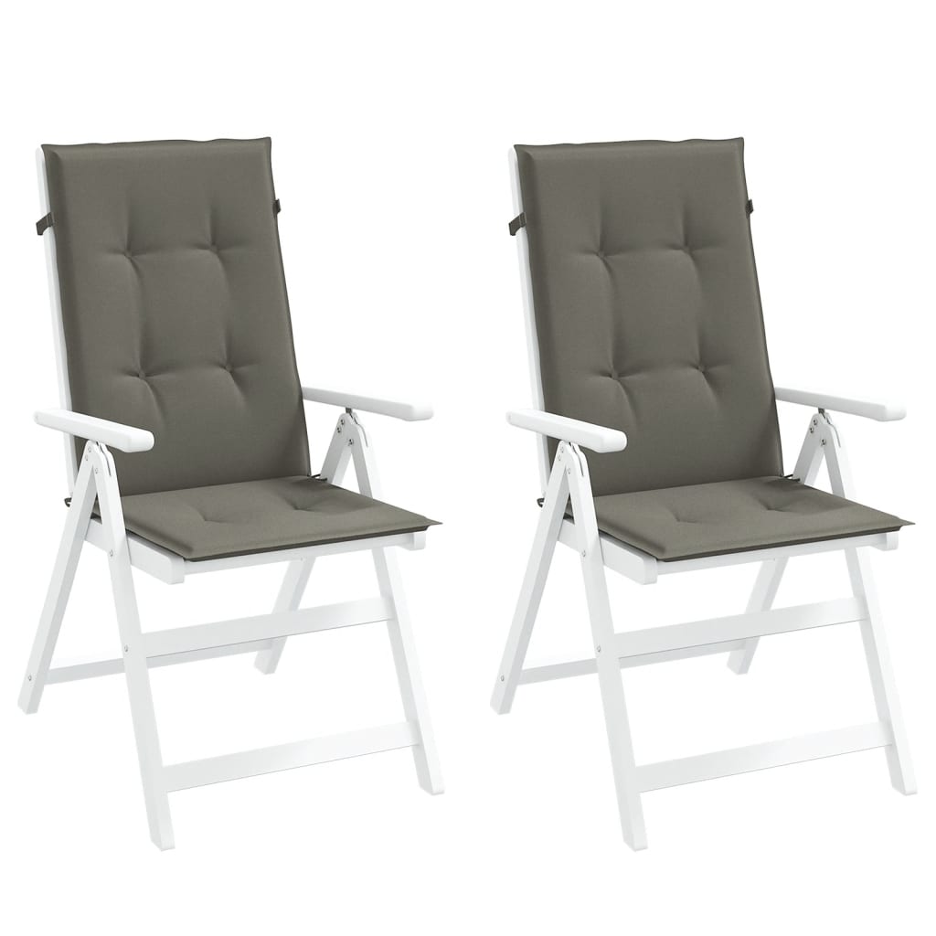 Cuscini Sedia Schiena Alta 2 Grigio MÃ©lange 120x50x4 Tessuto