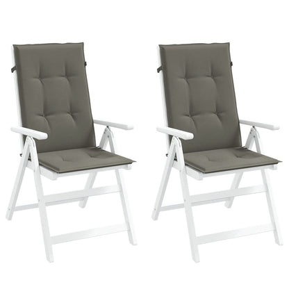 Cuscini Sedia Schiena Alta 2 Grigio MÃ©lange 120x50x4 Tessuto