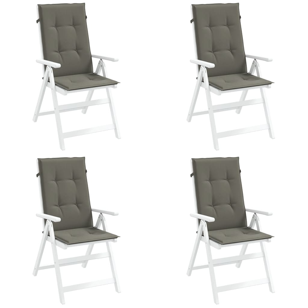 Cuscini Sedia Schiena Alta 4 Grigio MÃ©lange 120x50x4 Tessuto