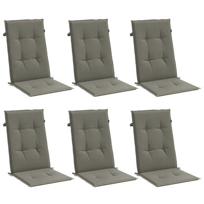 Cuscini Sedia Schiena Alta 6 Grigio MÃ©lange 120x50x4 Tessuto