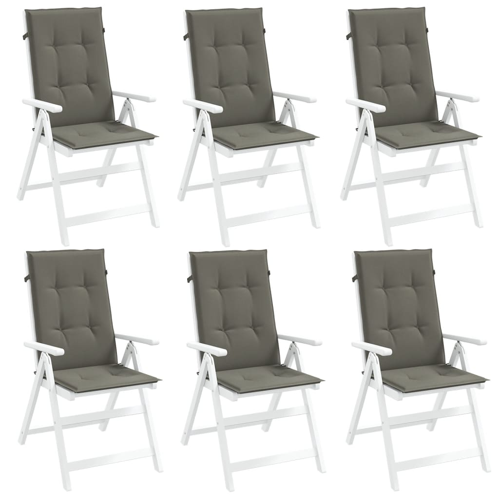 Cuscini Sedia Schiena Alta 6 Grigio MÃ©lange 120x50x4 Tessuto