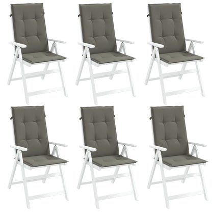 Cuscini Sedia Schiena Alta 6 Grigio MÃ©lange 120x50x4 Tessuto