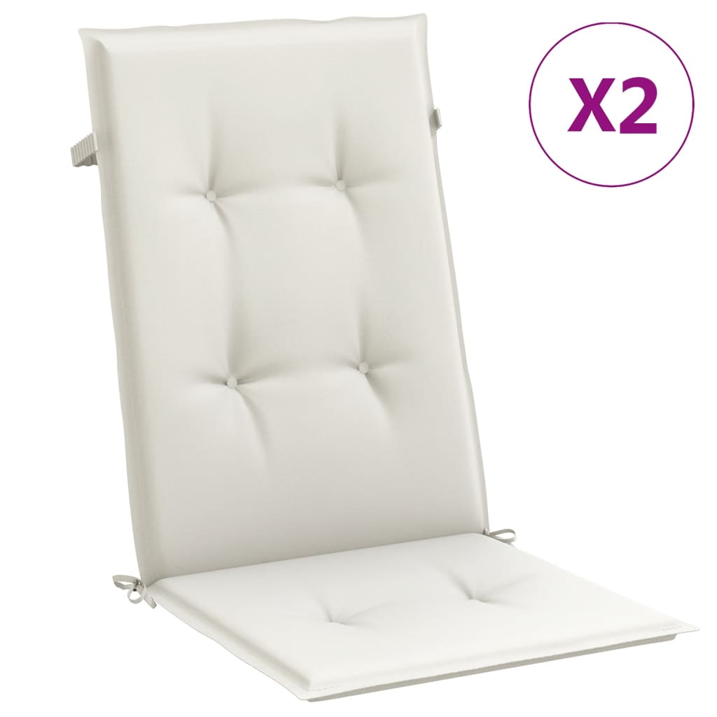 Cuscini Sedia Schiena Alta 2 Crema MÃ©lange 120x50x4 Tessuto