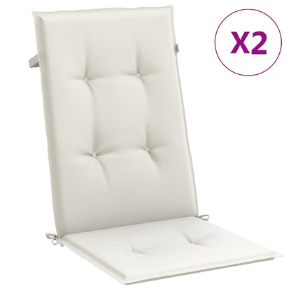 Cuscini Sedia Schiena Alta 2 Crema MÃ©lange 120x50x4 Tessuto