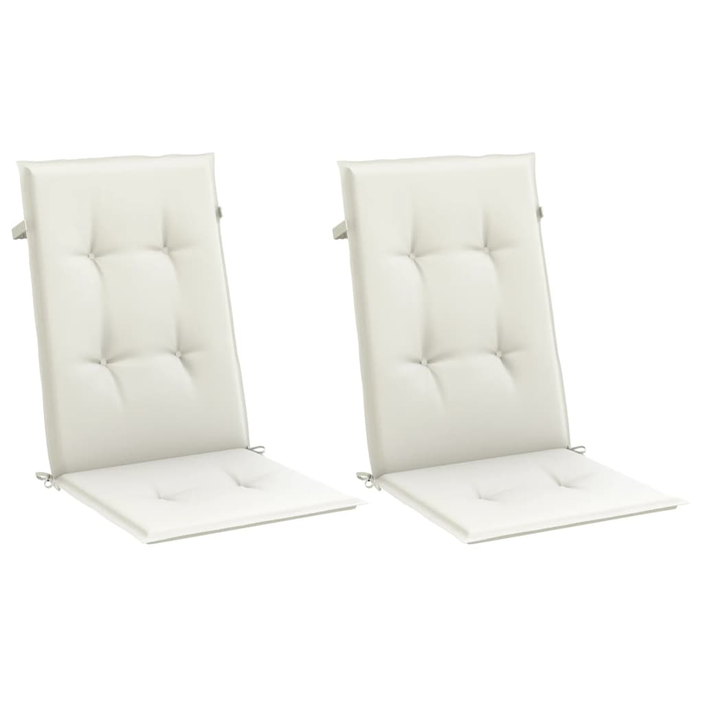 Cuscini Sedia Schiena Alta 2 Crema MÃ©lange 120x50x4 Tessuto