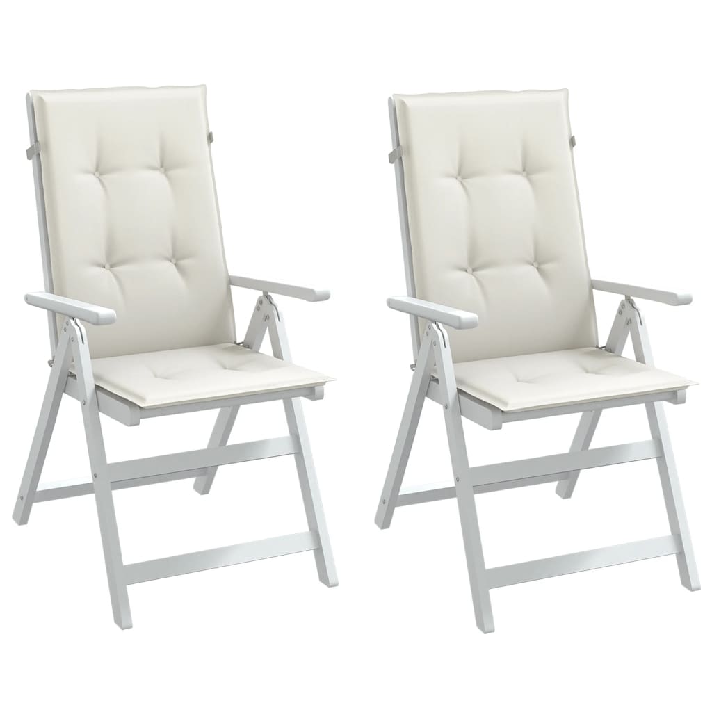 Cuscini Sedia Schiena Alta 2 Crema MÃ©lange 120x50x4 Tessuto