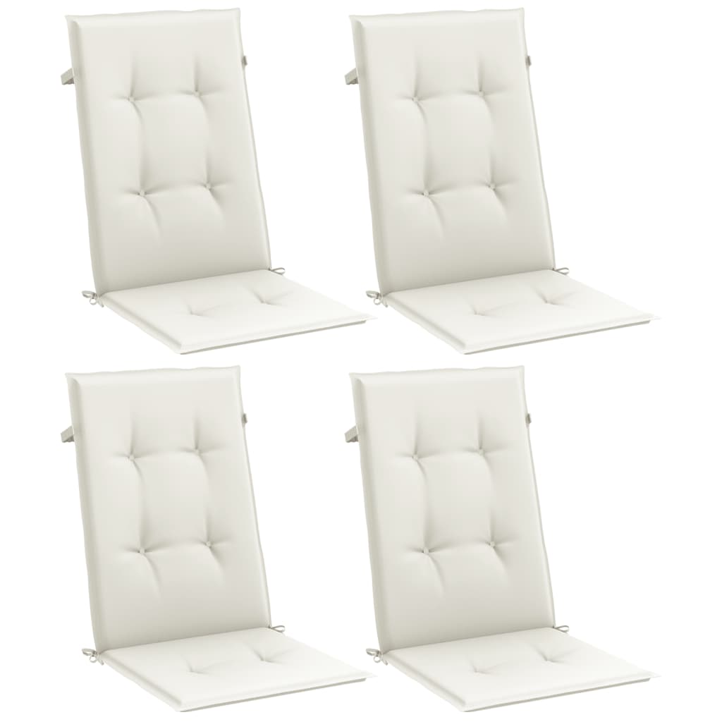Cuscini Sedia Schiena Alta 4 Crema MÃ©lange 120x50x4 Tessuto
