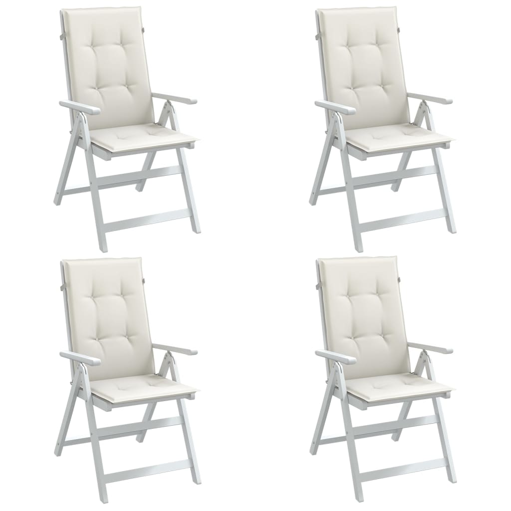 Cuscini Sedia Schiena Alta 4 Crema MÃ©lange 120x50x4 Tessuto