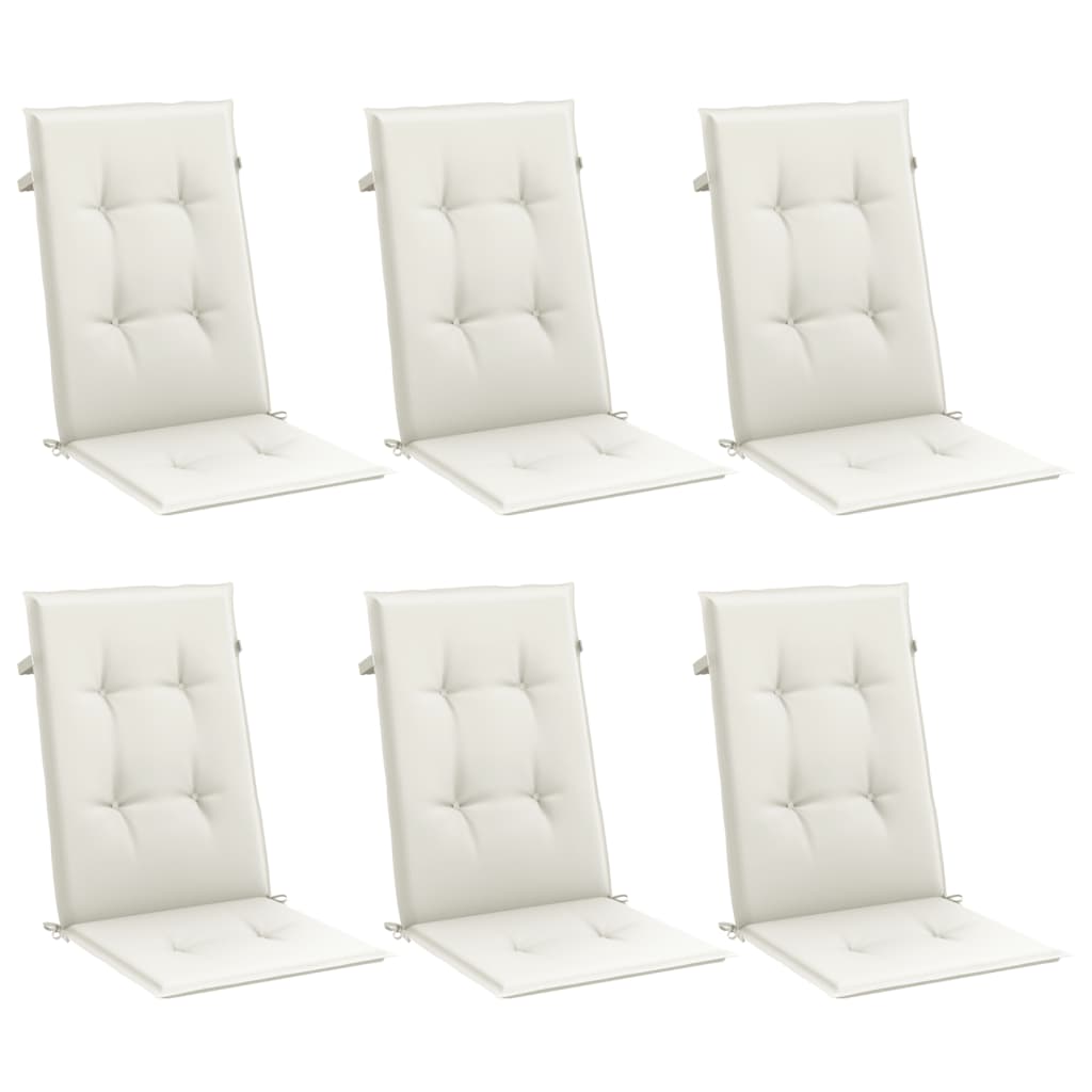 Cuscini Sedia Schiena Alta 6 Crema MÃ©lange 120x50x4 Tessuto