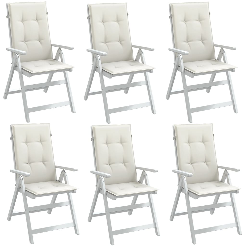 Cuscini Sedia Schiena Alta 6 Crema MÃ©lange 120x50x4 Tessuto