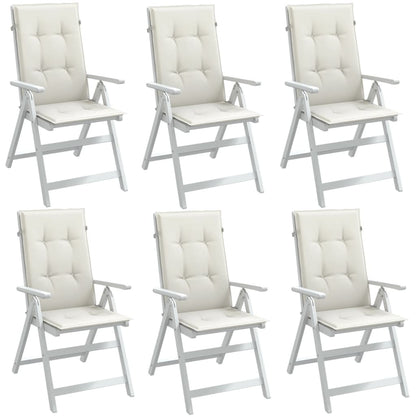 Cuscini Sedia Schiena Alta 6 Crema MÃ©lange 120x50x4 Tessuto