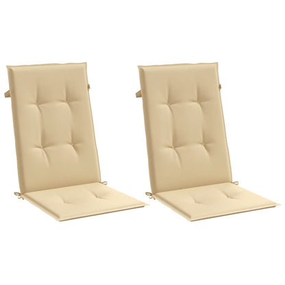 Cuscini Sedia Schiena Alta 2 Beige MÃ©lange 120x50x4 Tessuto