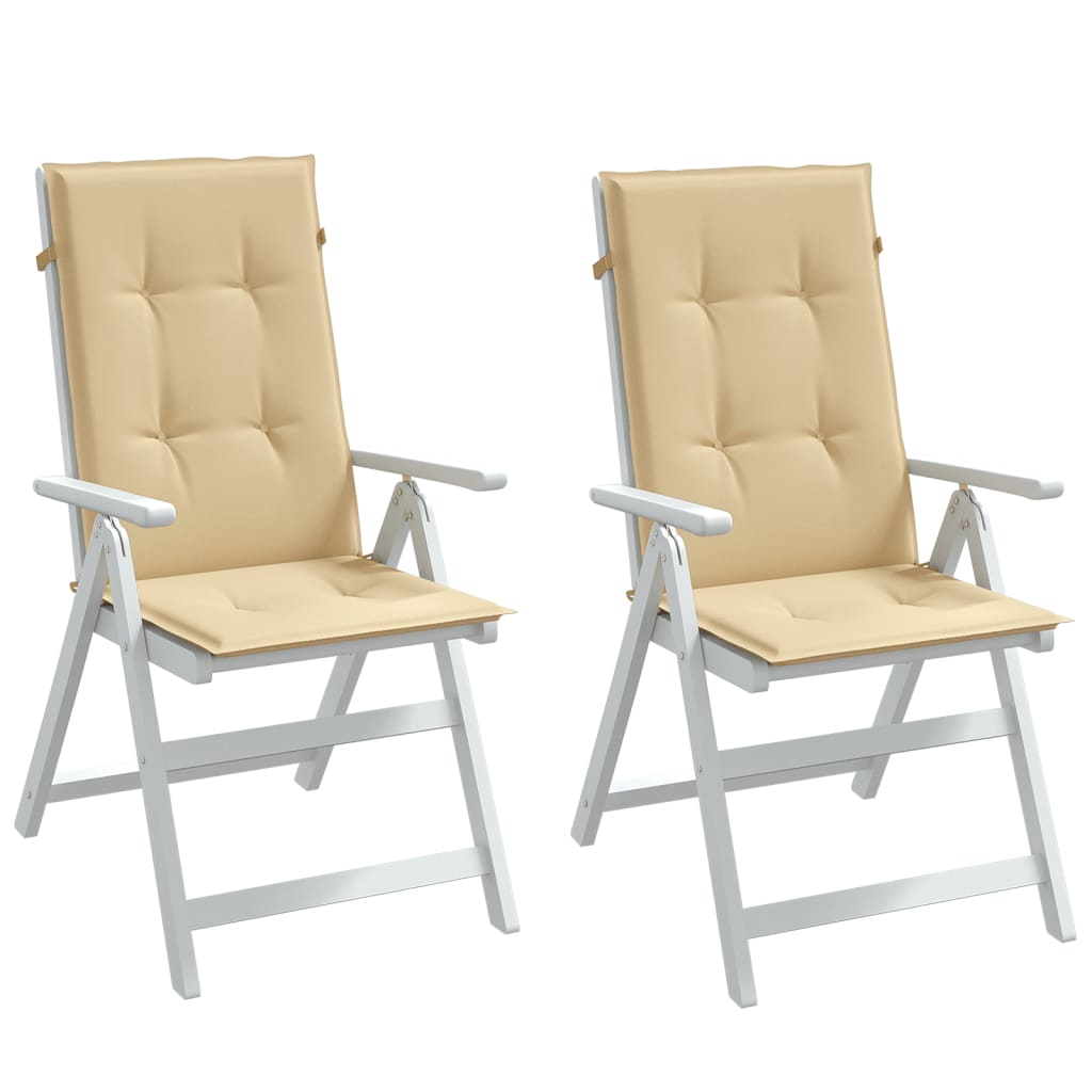 Cuscini Sedia Schiena Alta 2 Beige MÃ©lange 120x50x4 Tessuto