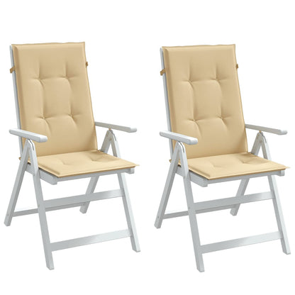 Cuscini Sedia Schiena Alta 2 Beige MÃ©lange 120x50x4 Tessuto