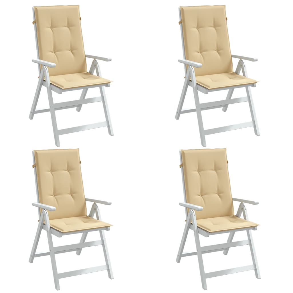 Cuscini Sedia Schiena Alta 4 Beige MÃ©lange 120x50x4 Tessuto