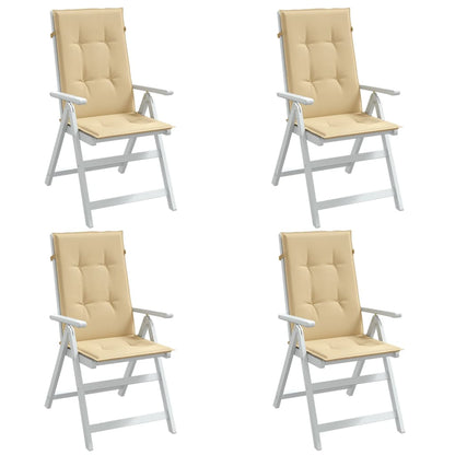 Cuscini Sedia Schiena Alta 4 Beige MÃ©lange 120x50x4 Tessuto