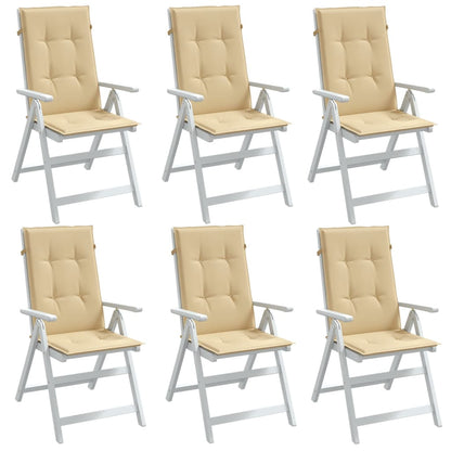 Cuscini Sedia Schiena Alta 6 Beige MÃ©lange 120x50x4 Tessuto