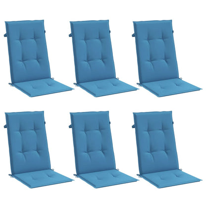 Cuscini Sedia Schiena Alta 6 Blu MÃ©lange 120x50x4 Tessuto