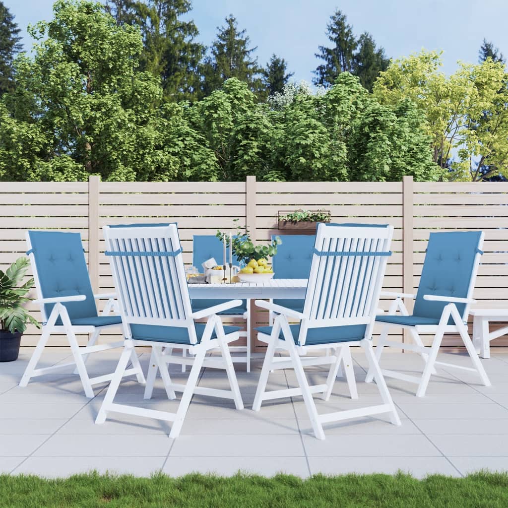 Cuscini Sedia Schiena Alta 6 Blu MÃ©lange 120x50x4 Tessuto