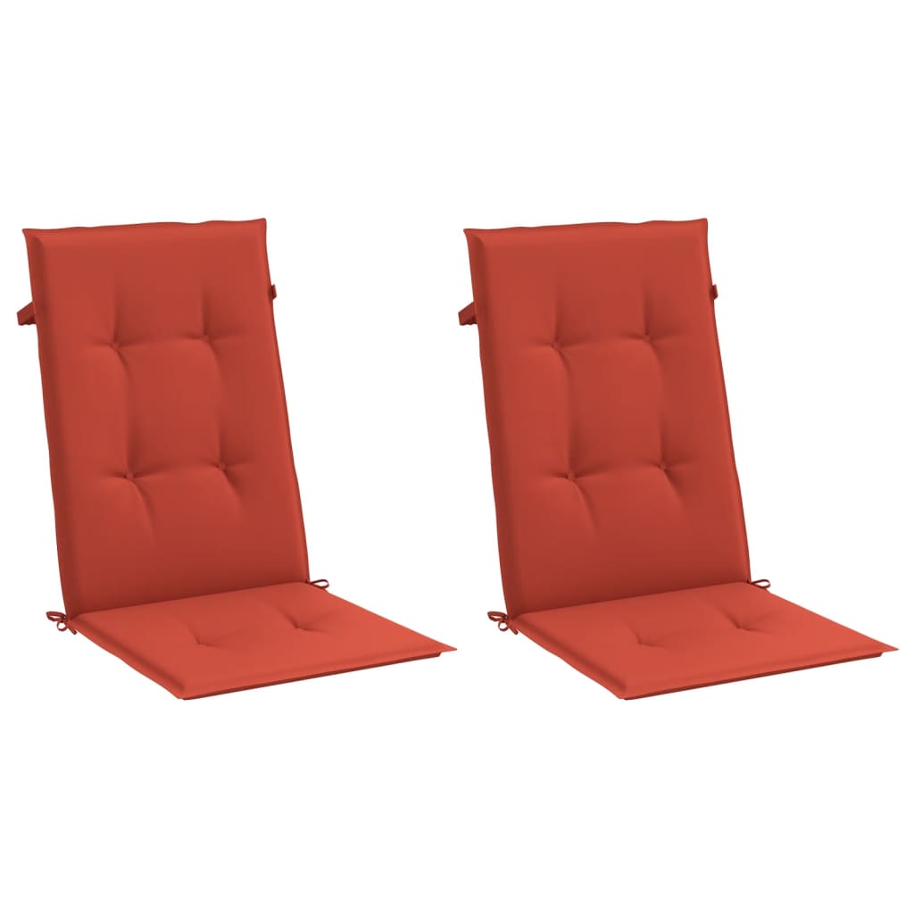 Cuscini Sedia Schiena Alta 2 Rosso MÃ©lange 120x50x4 Tessuto