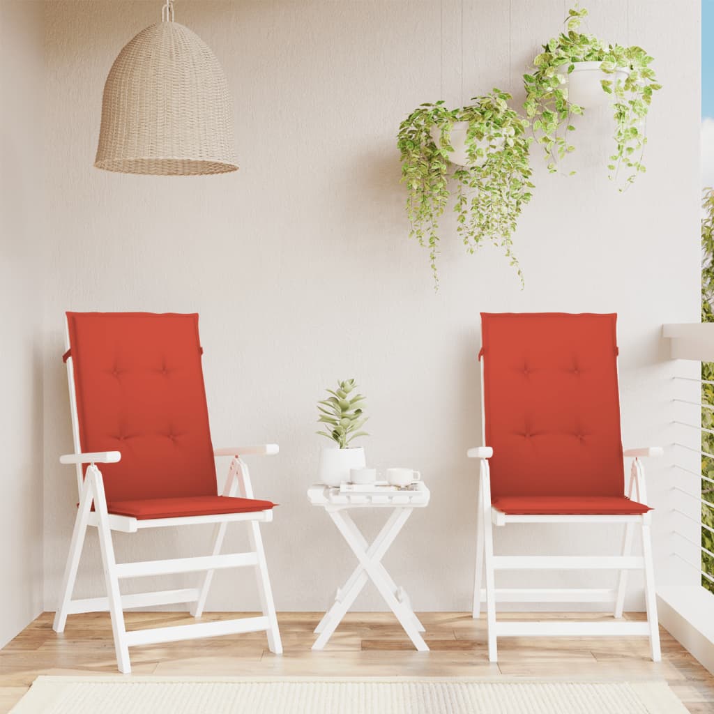 Cuscini Sedia Schiena Alta 2 Rosso MÃ©lange 120x50x4 Tessuto