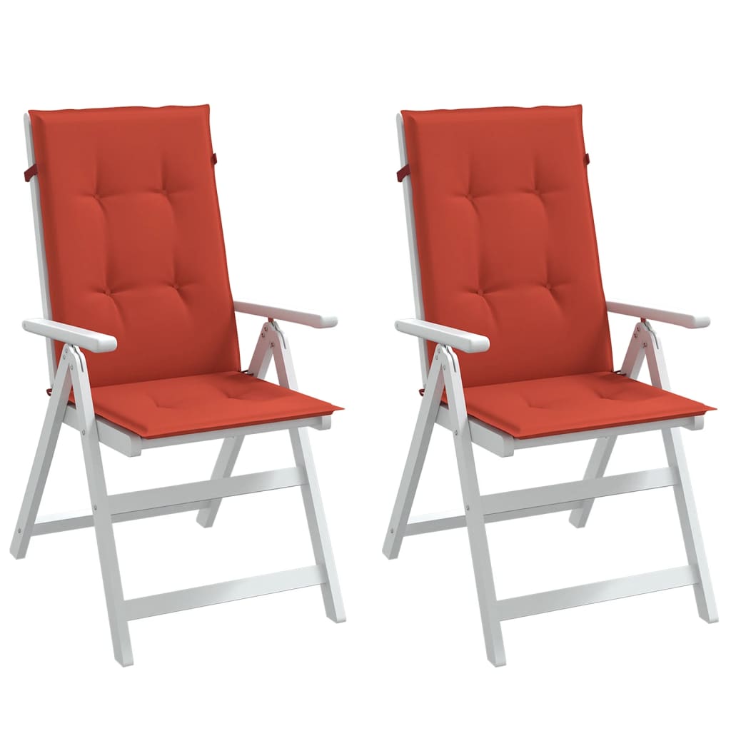 Cuscini Sedia Schiena Alta 2 Rosso MÃ©lange 120x50x4 Tessuto