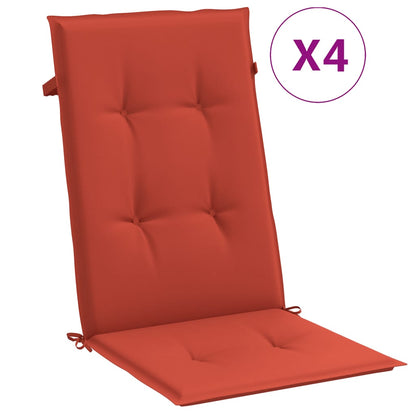Cuscini Sedia Schiena Alta 4 Rosso MÃ©lange 120x50x4 Tessuto